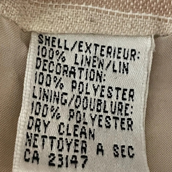 Talbots 100% Irish Linen Embroidered Fully Lined Neutral Classic Skirt Size 10 - Picture 7 of 8